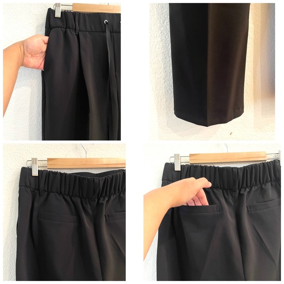NEW ATM Micro Twill Pull On Pants Slacks Trousers Black Minimalist Athleisure - Picture 12 of 13
